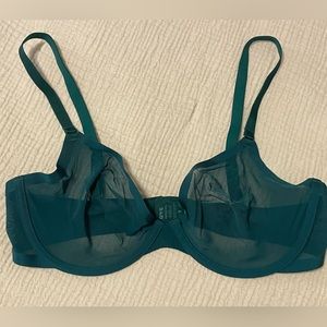 Cuup brand unlined plunge mesh bra. NWOT, size 34D